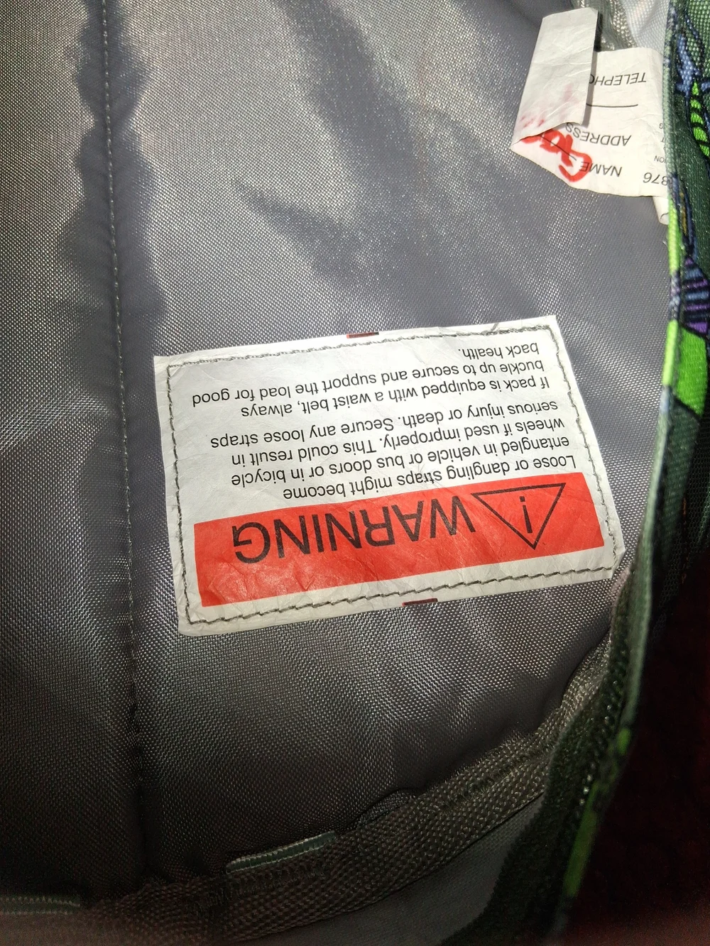 L.L. Bean Olive Green Kids Backpack with Colorful Bug Print